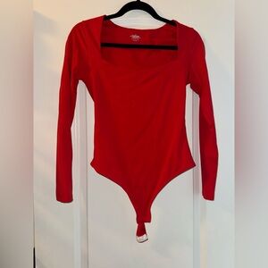 Red Long Sleeve Bodysuit